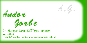 andor gorbe business card